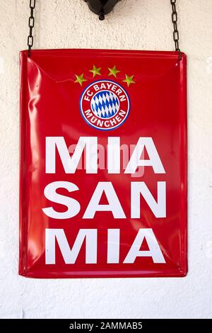 The Emblem Of The Football Club Fc Bayern Munich On The Team Bus At A Game In Stuttgart Stock Photo Alamy
