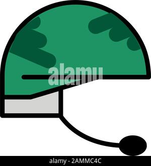 military force helmet with microphone line block style Stock Vector ...