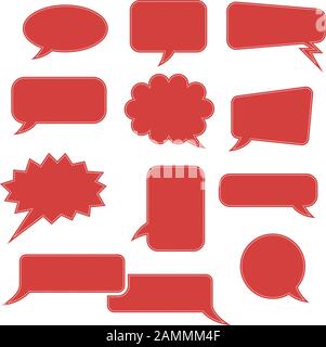 Speech bubbles. Red blank signs Stock Vector