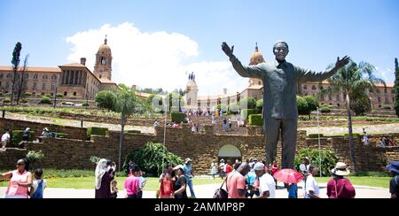Nelson Mandela Statue at the Union Buildings in Pretoria, South Africa. Stock Photo