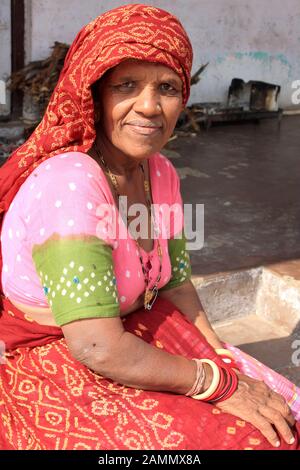 Rabari Tribe woman, Maringana Village, Gujarat, India Stock Photo