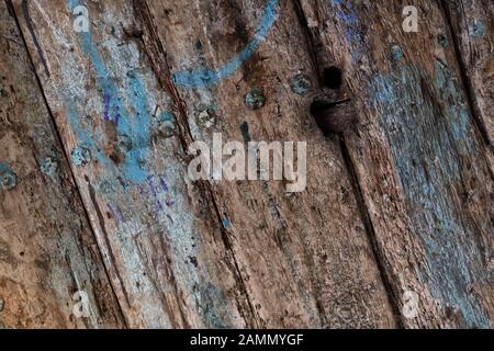 Abstract, detail of an old, wooden door. Texture background image. Stock Photo