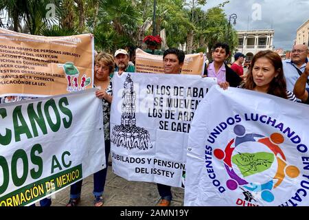 Protest rally. Merida, Mexico. Stock Photo