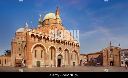 Padova, VENETO/ITALY – JULY 14 2017: Panoramic view of Saint Anthony Basilica during late afternoon Stock Photo