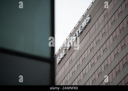 A general view of the US headquarters for BAE Systems as seen on January 13, 2020 in Arlington, VA. (Graeme Sloan/Sipa USA) Stock Photo