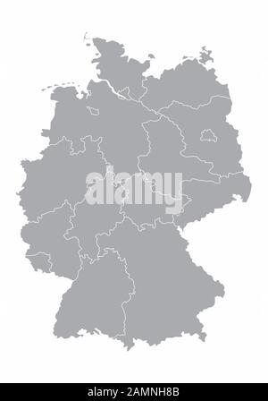 Gray Germany map Stock Vector