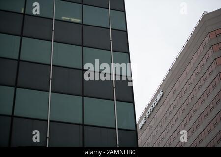 A general view of the US headquarters for BAE Systems as seen on January 13, 2020 in Arlington, VA. (Graeme Sloan/Sipa USA) Stock Photo