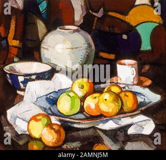 Samuel Peploe, painting, Still life: Apples and Jar, 1912-1916 Stock Photo
