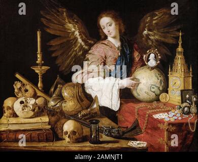 Antonio de Pereda, painting, Allegory of Vanity, 1632-1636 Stock Photo