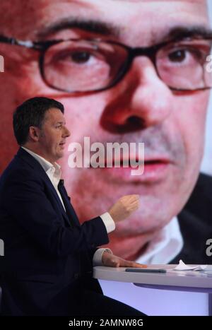 Rome, Italy. 14th Jan, 2020. Rome, episode of 'The air that pulls' broadcast on La7 Pictured: Matteo Renzi Credit: Independent Photo Agency/Alamy Live News Stock Photo