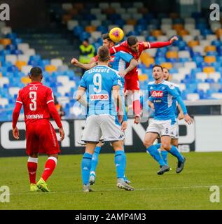 Rome, Campania, Italy. 14th Jan, 2020. During the Italian Cup Football match SSC Napoli vs FC Perugia on January 14, 2020 at the San Paolo stadium in Naples.In picture: HYSAJ Credit: Fabio Sasso/ZUMA Wire/Alamy Live News Stock Photo