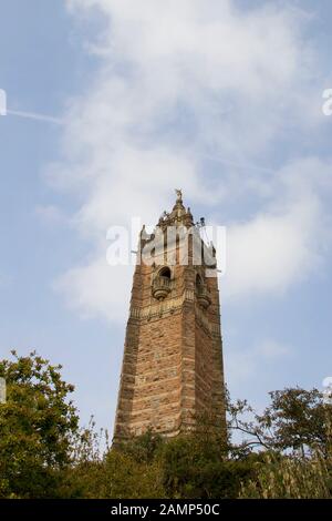 BRISTOL, UK - APRIL 8, 2019. Cabot Tower is a grade II listed building built in the 1890s, situated in a public park on Brandon Hill, between the city Stock Photo