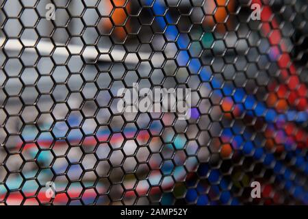 Close up shot of a data centre cabinet. Stock Photo