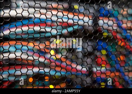 Close up shot of a data centre cabinet. Stock Photo