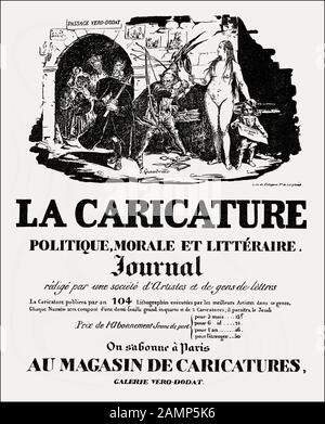Advertisement for La Caricature, Illustration by JJ Grandville, 1830 Stock Photo