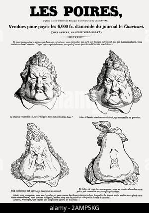 Louis Philippe I, King of the French, transformed into pear, by Charles Philipon Stock Photo