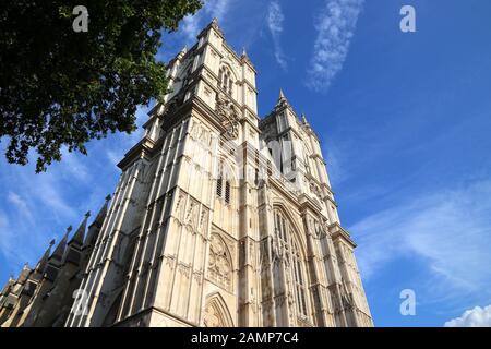 Westminster Abbey, London. Gothic abbey church in the City of Westminster. Stock Photo