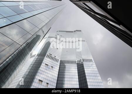 LONDON, UK - JULY 13, 2019: 22 Bishopsgate skyscraper under construction in London. The office building is built by Multiplex construction contractor Stock Photo