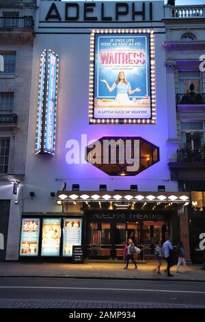 LONDON, UK - JULY 12, 2019: Adelphi Theatre in London, UK. It is one of London West End theatres. In 2013 West End theatres sold 14.5 million tickets. Stock Photo