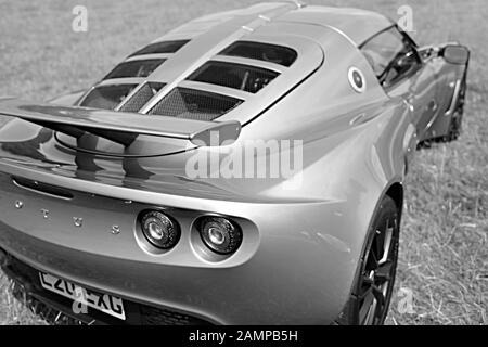 Rear view of Lotus Exige Series II in black and white Stock Photo