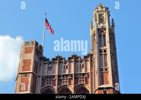 Columbia University in New York City, USA. Russell Hall of Teachers College. Stock Photo