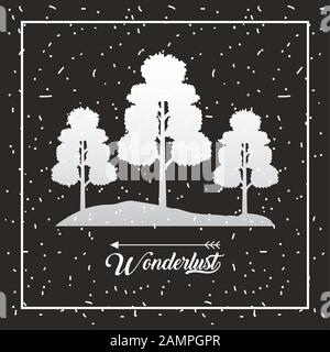 wandelust forest landscape scene icon Stock Vector Image & Art - Alamy