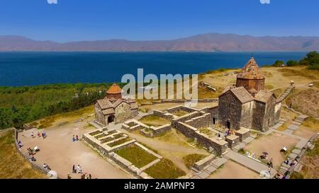 Beautiful old Sevanavank monastery complex, tourism in Armenia, sightseeing Stock Photo