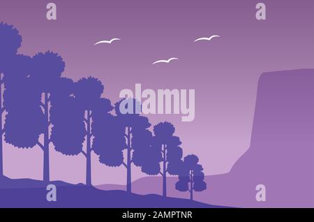 wandelust forest landscape scene icon Stock Vector Image & Art - Alamy