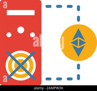 Ethereum Mining icon set. Four elements in diferent styles from crypto currency icons collection. Creative ethereum mining icons filled, outline Stock Vector
