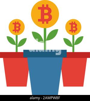 Crypto Farm icon set. Four elements in diferent styles from crypto currency icons collection. Creative crypto farm icons filled, outline, colored and Stock Vector