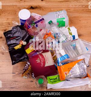 Single use plastic, household waste, environment Stock Photo