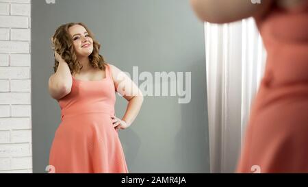 charming fat woman with big breasts in lingerie Stock Photo - Alamy