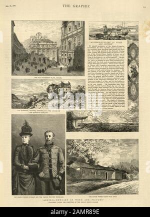 Vintage engraving of a scenes from Austria Hungary in Word and