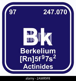 Berkelium Periodic Table of the Elements Vector illustration eps 10 Stock Vector