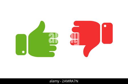 Thumbs up and down icons. Yes, No symbol vector illustration Stock Vector