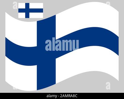 Wave Finland Flag Vector illustration Eps 10. Stock Vector