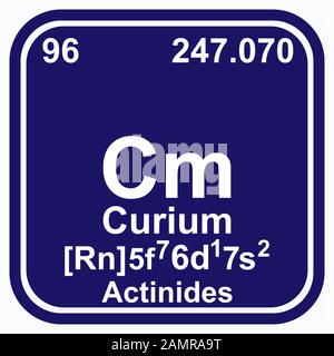 Curium Periodic Table of the Elements Vector illustration eps 10 Stock Vector