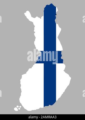 Finland Map flag Vector illustration Eps 10. Stock Vector