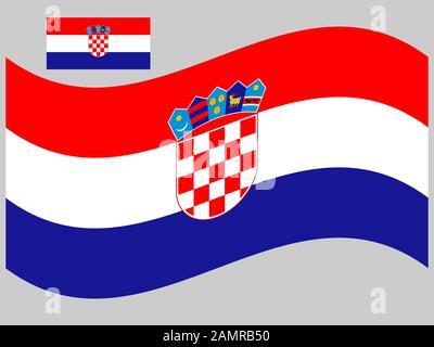 Wave Croatia Flag Vector illustration eps 10 Stock Vector