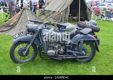 World War 2 BMW motorcycle & sidecar Stock Photo