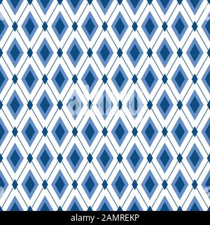 Blue diamond seamless pattern. Strict elegant trendy background for male design. Fabric print, wallpaper, package Stock Vector