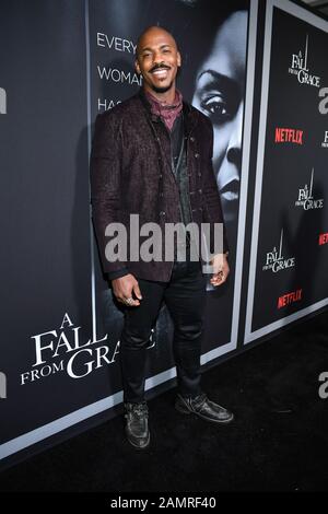 Mehcad Brooks attends Tyler Perry's 'A Fall From Grace' New York premiere at Metrograph on January 13, 2020 in New York City. Stock Photo