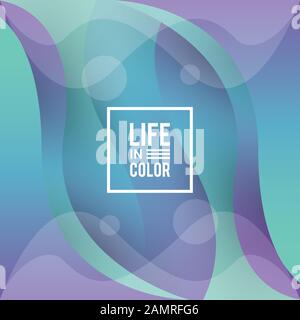 green waves colors with life in color abstract background Stock Vector