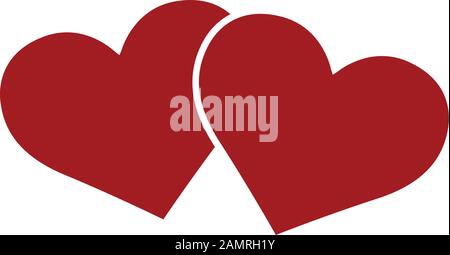 Two red hearts Stock Vector