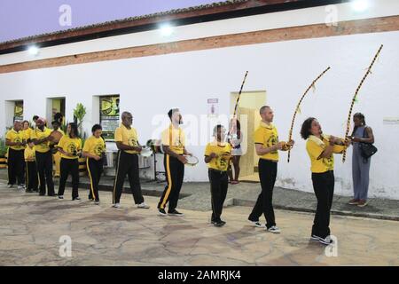 Salvador, Brazil. 14th Jan, 2020. Opening of the 31st Capoeira Angola International Meeting, promoted by the Mestre Curió Twin Brothers Capoeira Angola School? ECAIG, the event started on Tuesday, January 14, and runs until next Saturday, the 18th, with the theme Memories of our people suffered from Capoeira Angola, held at the Forte da Capoeira, located in the Santo Antônio neighborhood. Carmo, Salvador, Bahia. Credit: Mauro Akiin Nassor/FotoArena/Alamy Live News Stock Photo