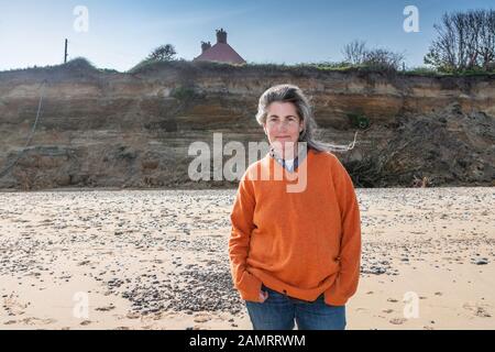 Juliet Blaxland  Easton Bavents, Suffolk.  Architect, author, cartoonist and illustrator. Stock Photo