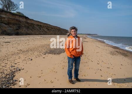 Juliet Blaxland  Easton Bavents, Suffolk.  Architect, author, cartoonist and illustrator. Stock Photo