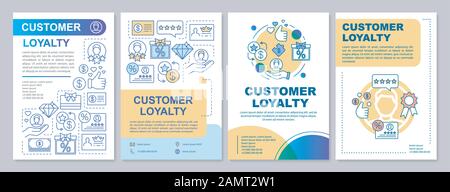 Referral customer loyalty brochure template layout. Flyer, booklet, leaflet print design with linear illustrations. Vector page layouts for magazines, Stock Vector
