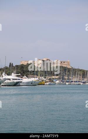 Fort Carre, Port Vauban, Harbor, Antibes, Cote d Azur, French Riviera, Provence, France, Mediterranean, Europe Stock Photo