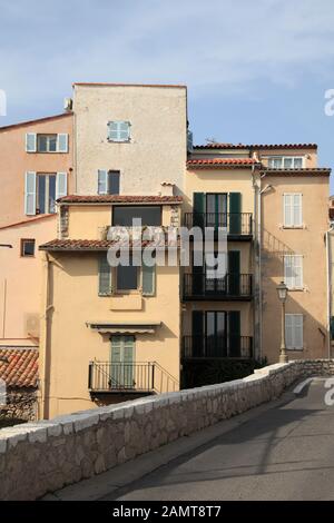 Old Town, Ramparts, Vieil Antibes, Antibes, Cote d Azur, French Riviera, Mediterranean, Provence, France, Europe Stock Photo